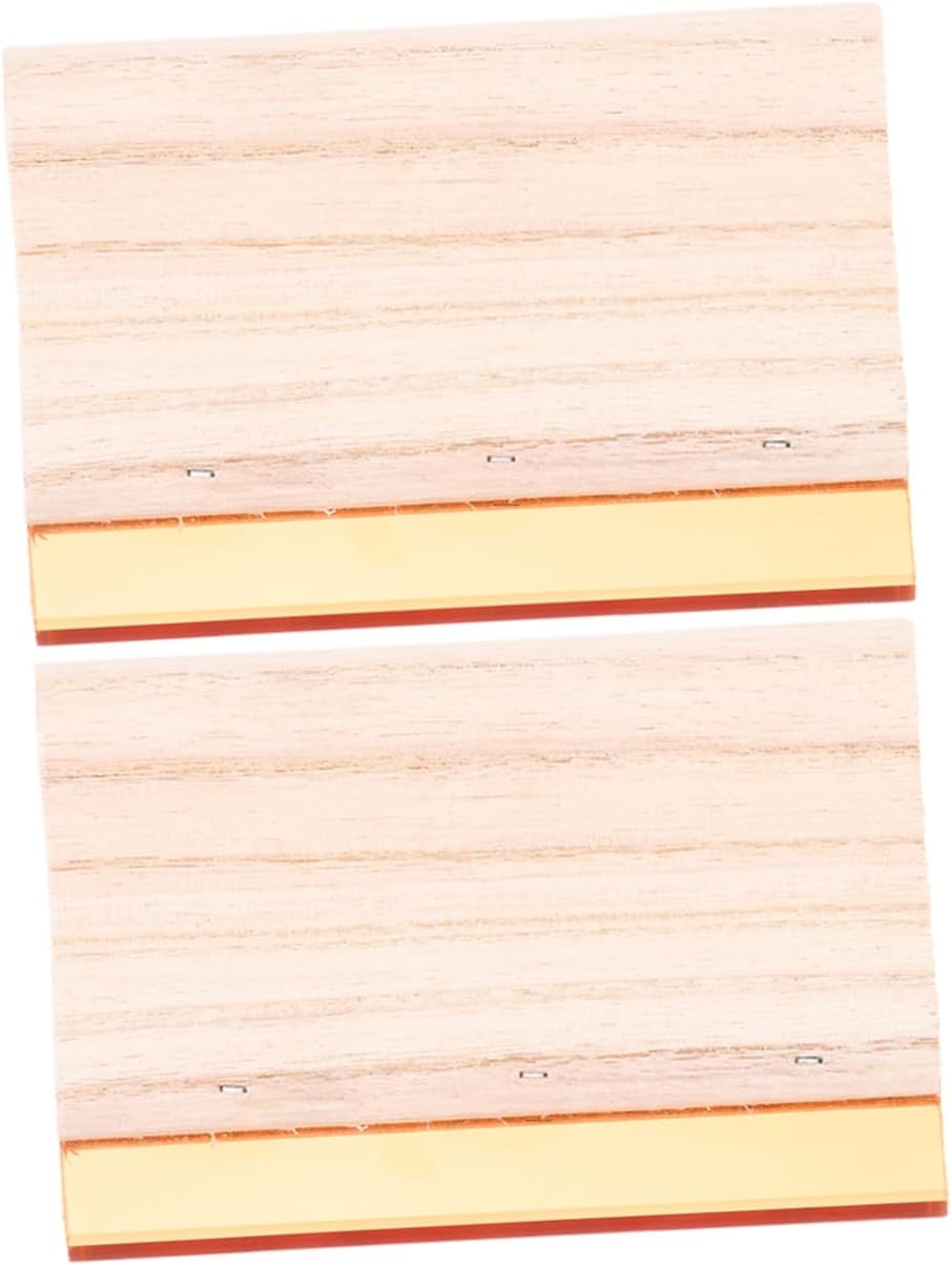 CORHAD 2pcs Wooden Printing Squeegee Screen Printing Tool Ink Removal Scraper Lightweight for Screenprint