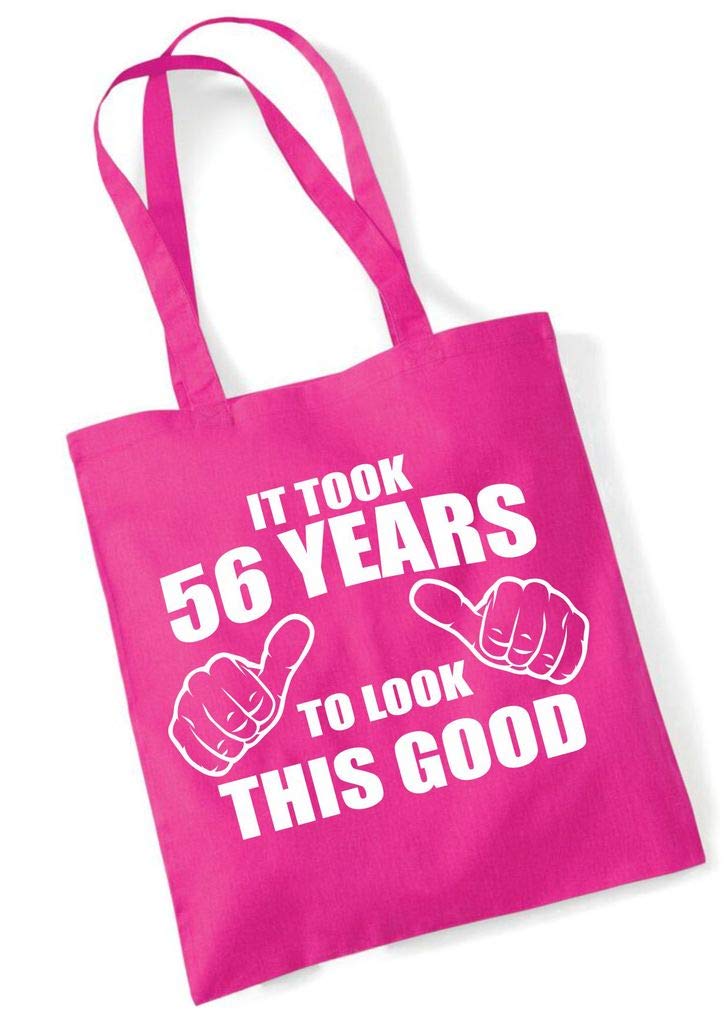 56th Fun Birthday Gift Present Tote Shopping Cotton Party Bag Took Years To Look This Good