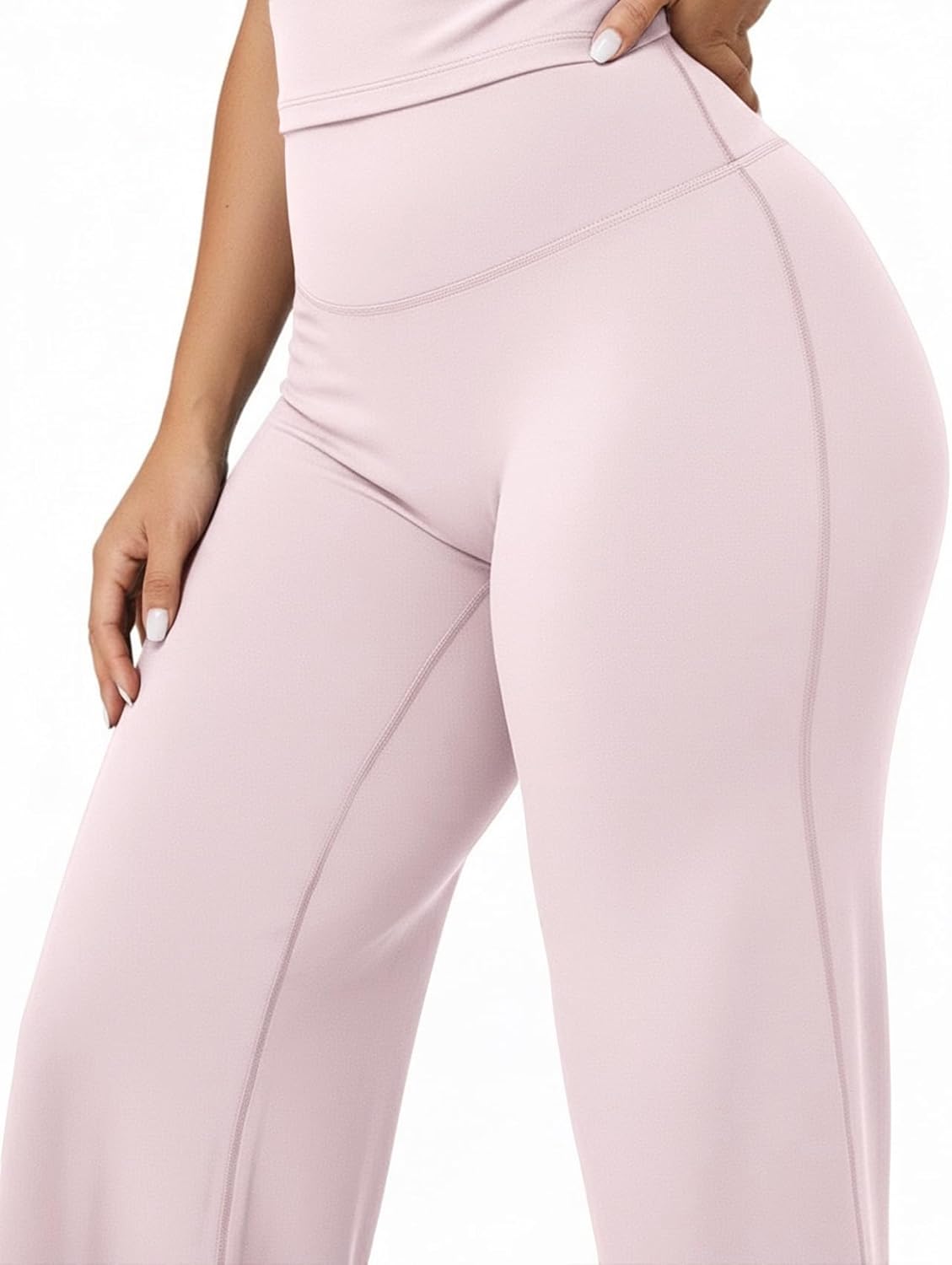 Straight Leg Yoga Pants for Women Wide Leg High Waist Stretch Soft Flared Workout Leggings - Image 4