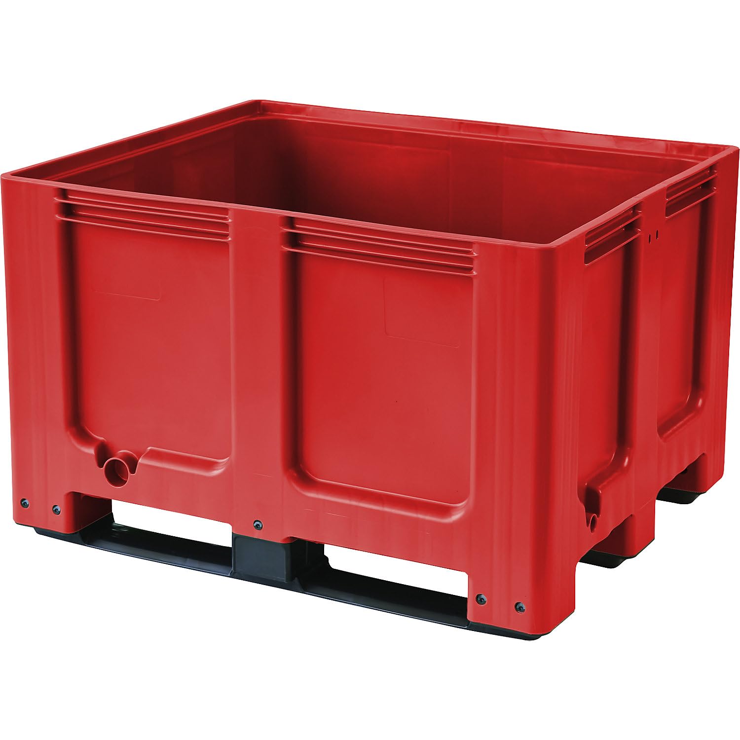 Contenedor-palet, de PEAD, L x A x H 1200 x 1000 x 790 mm, 3 listones de deslizamiento, cerrado, rojo. | De HDPE, largo x ancho x alto 1200 x 1000 x 790 mm, 3 patines, cerrado, rojo