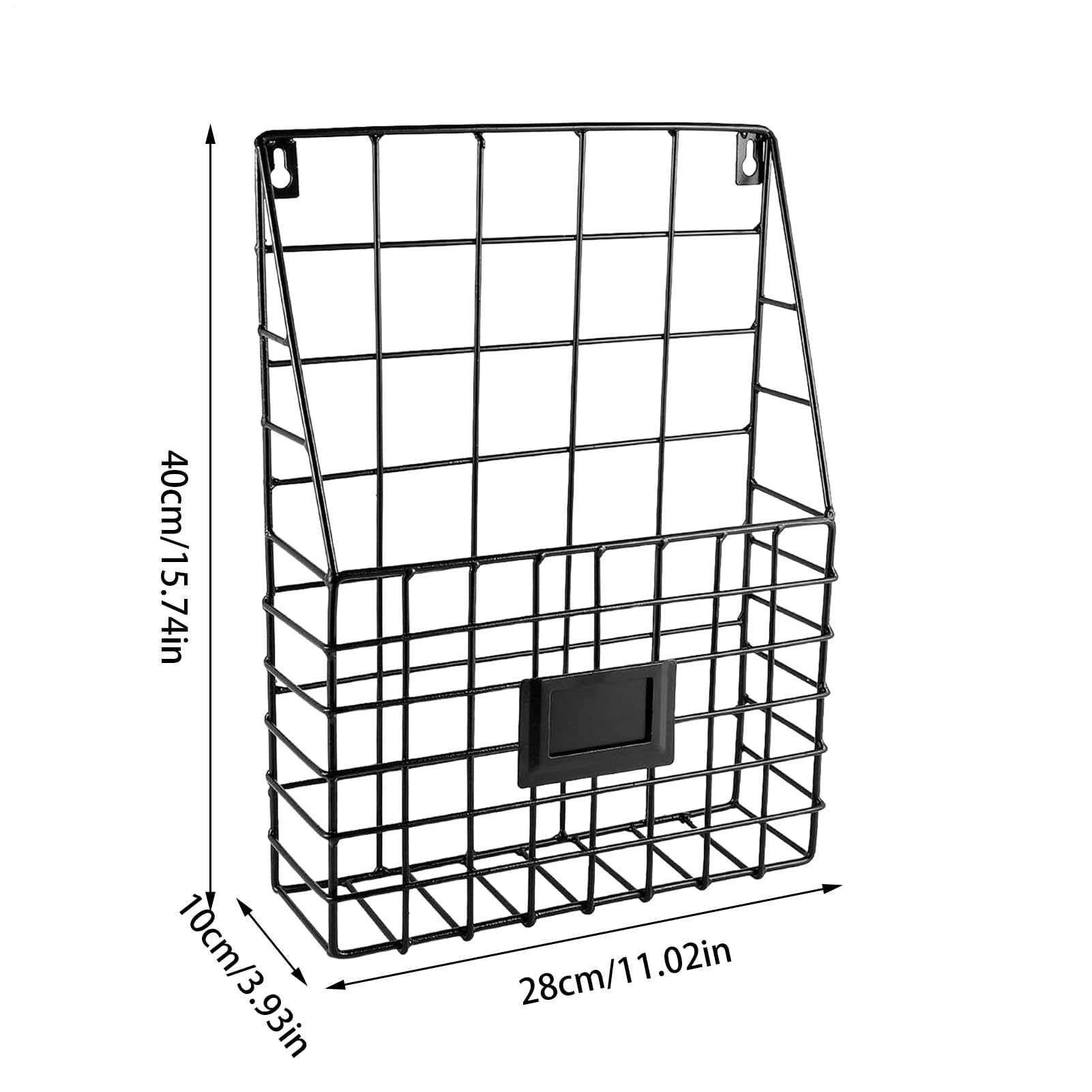 Porta documenti da parete in metallo e disco in vinile, 28 x 9 x 40 cm, elegante scaffale per casa, ufficio, ingresso, bagno, cucina.