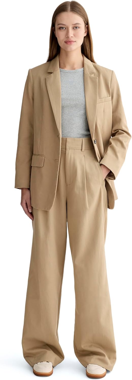 EVERLANE スラックスThe Draper Pleated Pant in Buttersmoothレディース