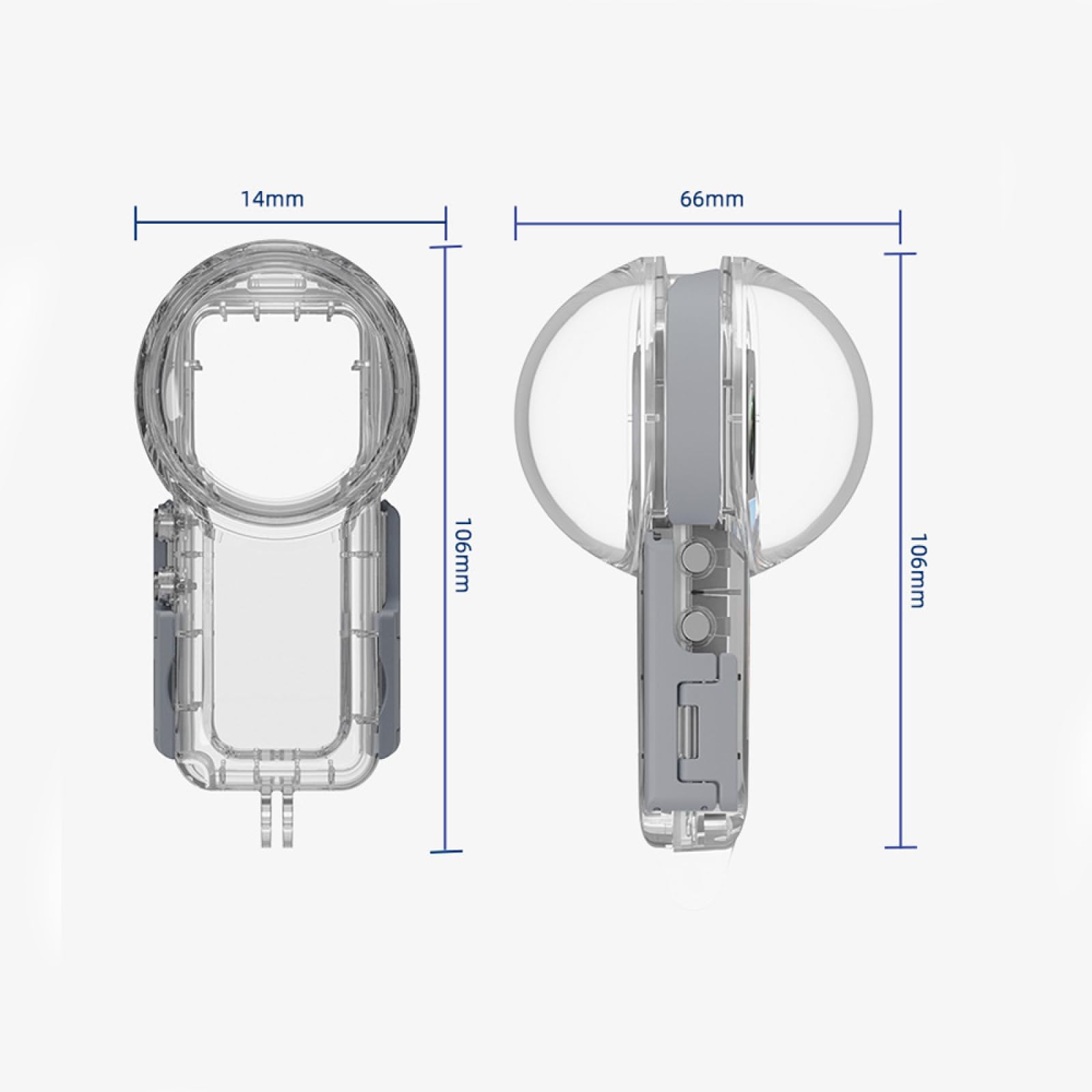 Carcasa impermeable de 50 m para Insta 360 X5, funda de buceo para Insta360 X5, funda de buceo invisible para accesorios de buceo subacuático