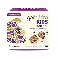 Vista 1 de GoMacro Kids MacroBar Barras orgánicas veganas Masa de galletas con chispas de chocolate (barras de 0.90 onzas, 7 unidades)