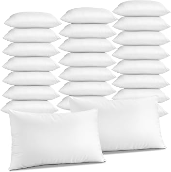 24 Pcs Queen Size Pillows, 30 x 20 Inch Bulk Hotel Pillows Standard Size for Back, Stomach or Side Sleepers Machine Washable, White 24