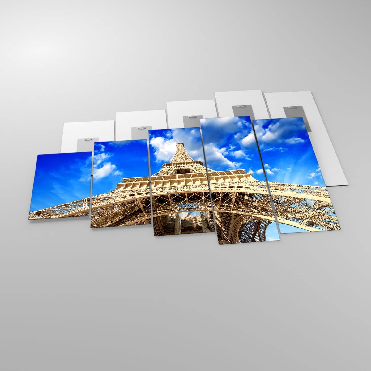 Tableau Sur Verre Tour Eiffel Paris - 100x50 Cm - Impression D'architecture Moderne - Neuf Dans Son Emballage