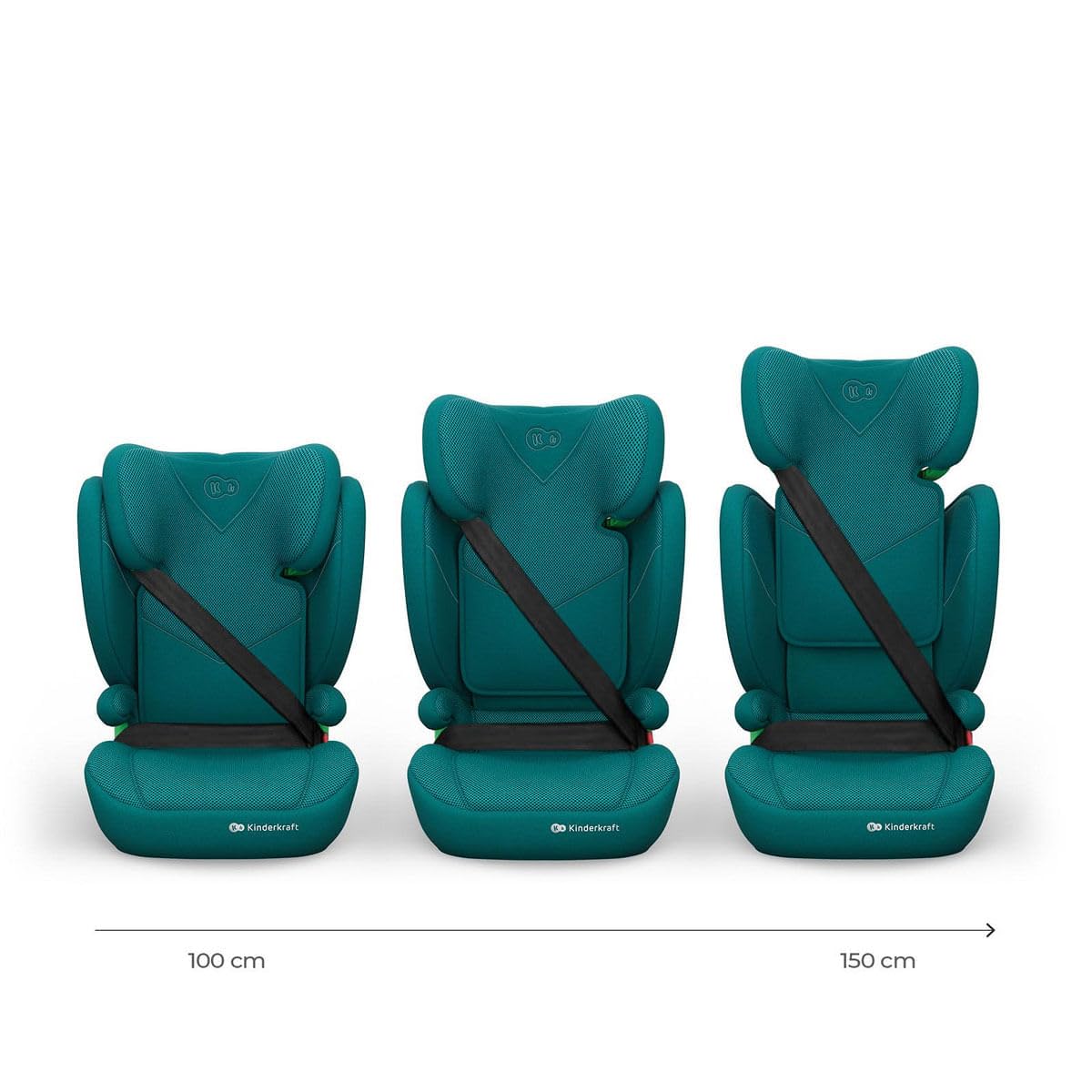 Kinderkraft Junior Fix 2 Plus Seggiolino Auto i-Size 100-150 cm | Gruppo 2/3, 100-150 cm, i-Size, Bambini 3-12 Anni