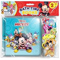 Disney Junior Mickey Bath Time Books - Activity Books for kids, Bath book, 6 Padded suction cups, 1 Mesh bag