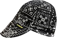 Vista 4 de Gorra de soldadura reversible con estampado bandana (8, azul)