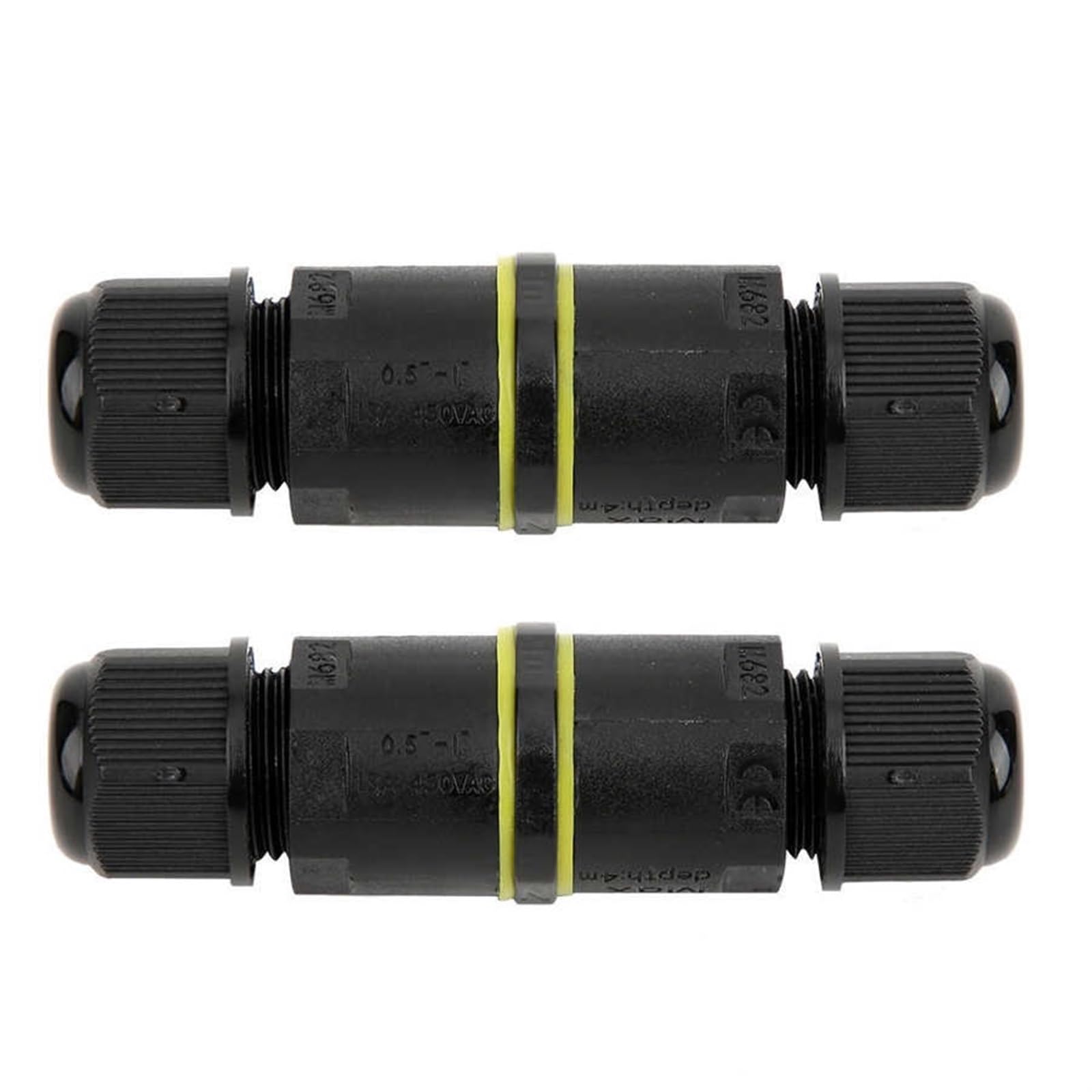 Conector de Cable Caja Conexiones Impermeable IP68 for Exteriores, Conector eléctrico 3 Pines, Bloque terminales Sellado Retardante, 2 uds