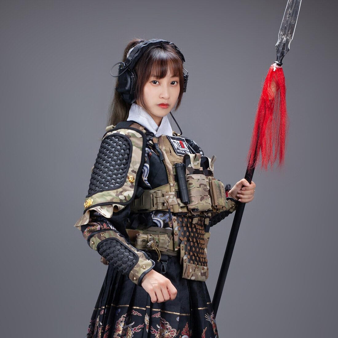 Tactical Crotch Armor Guards Set, 1PCS Non-Slip Handmade Medieval Warrior Knight Samurai Combat Protector Defense 500D Clothing Protector Equipment (Without Vest), Silver