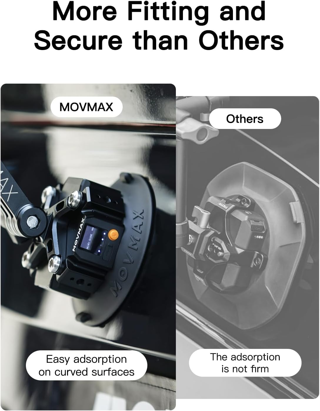 Movmax ソーラー電動吸盤 ブレードアーム用 DJI Osmo Pocket 3に対応 空気圧モニタリング付きカーマウント |