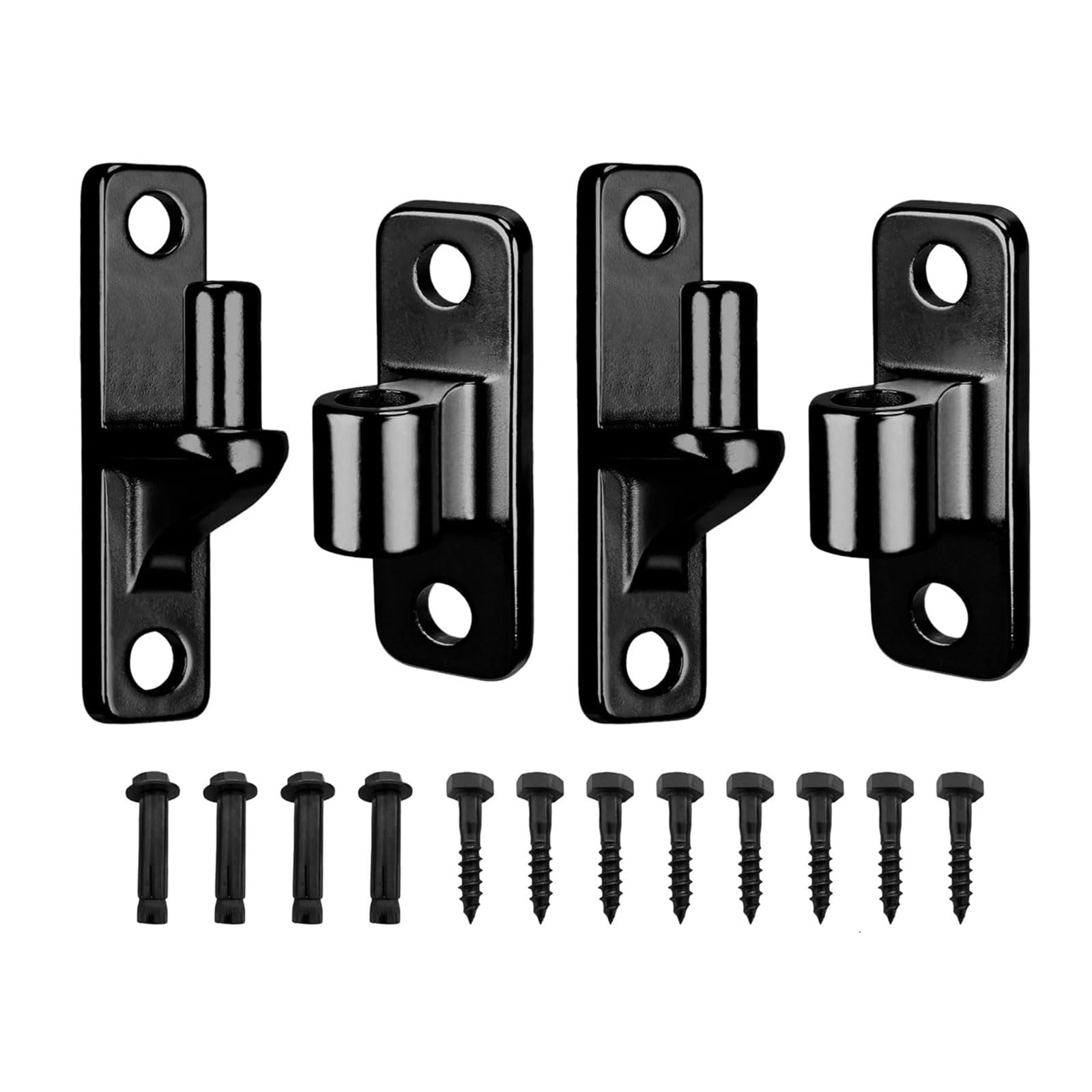 Confezione da 4 robuste cerniere per cancello in acciaio inox con perno per recinzione in legno e uso esterno, facile installazione, design per porte e recinzioni