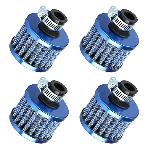 Esupport 12Mm Mini Blue Universal Car Motor Cone Cold Clean Air Intake Filter Turbo Vent Breather Pack Of 4 #TOP16