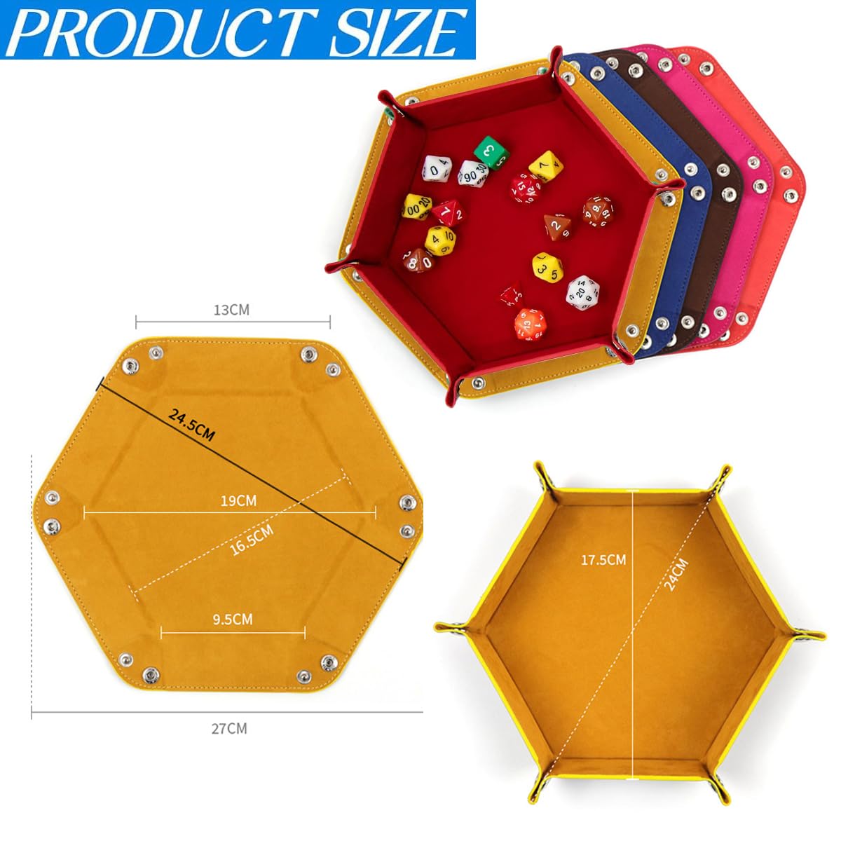 2 Pezzi Tavole per Dadi in Pelle Pieghevoli, Vassoio per Dadi in Velluto, Double Face Tappetino per Dadi per Dungeons and Dragons RPG e Giochi da Tavolo (Rosso+Blu)
