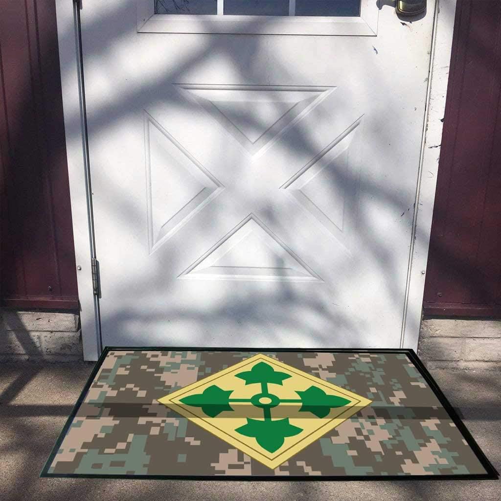 VictoryStore Home Accessories: 4th Infantry Division Door Mat 24 inches x 36 inches