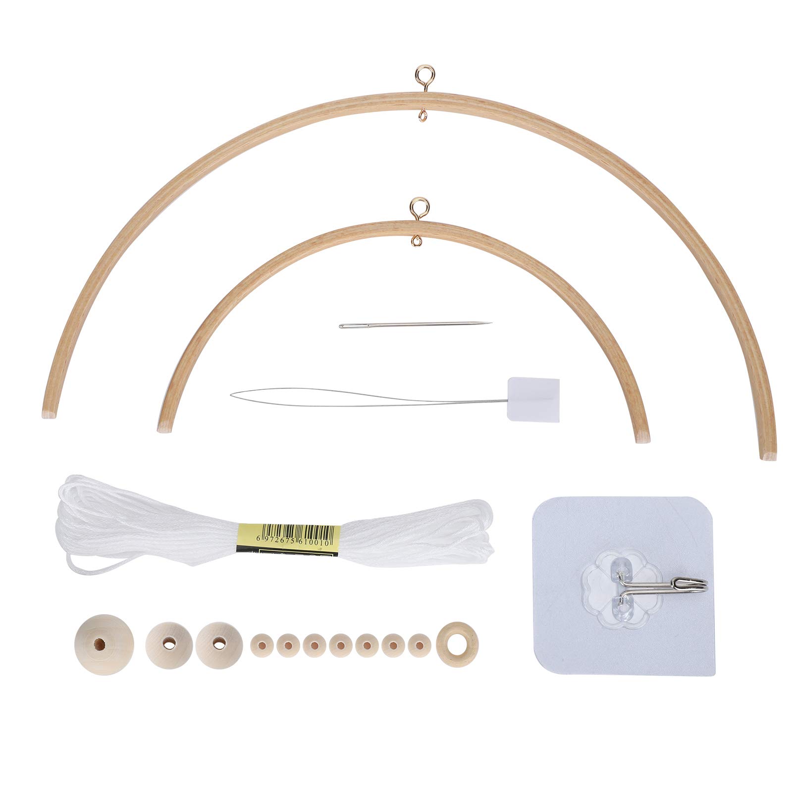 Crib Bed Bell Kit, Wooden Wind Chime Hanging Kit Wind Chime Kit Wooden Frame Ornaments Handmade Kit for Home Baby Crib