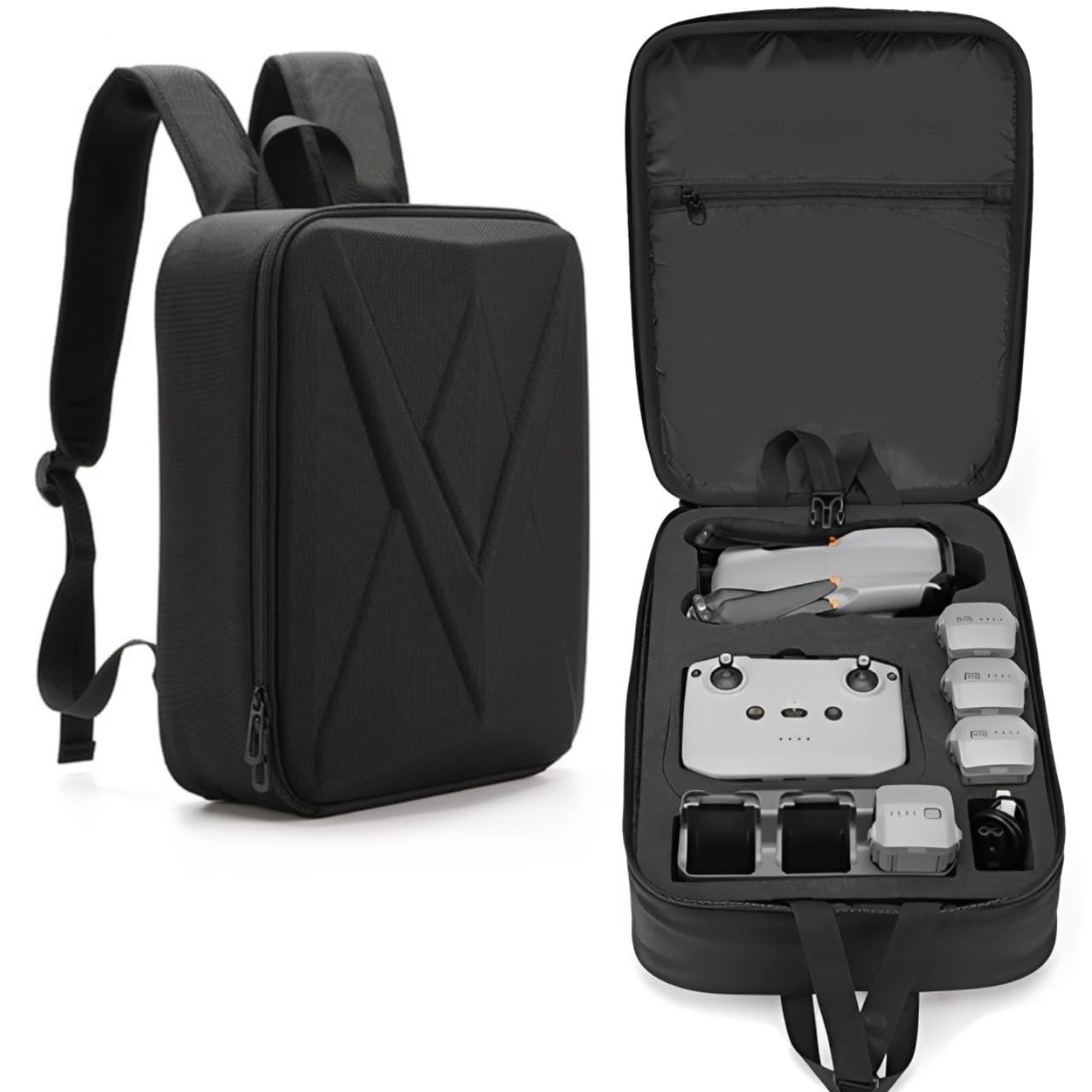 BeisDirect Hartschalen-Rucksack für DJI AIR 3S/AIR 3, Reise-Tragetasche, tragbare Aufbewahrungstasche, Schwarz