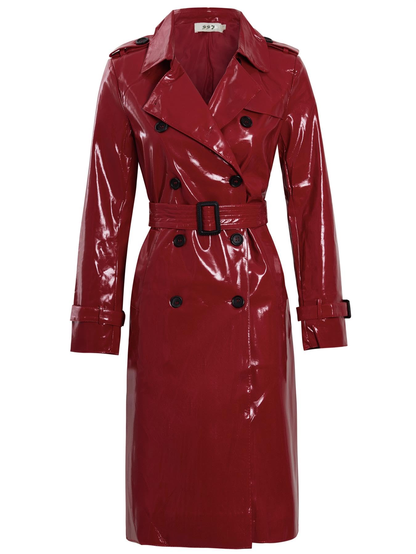 SS7 Womens Maxi Trench Coat Vinyl
