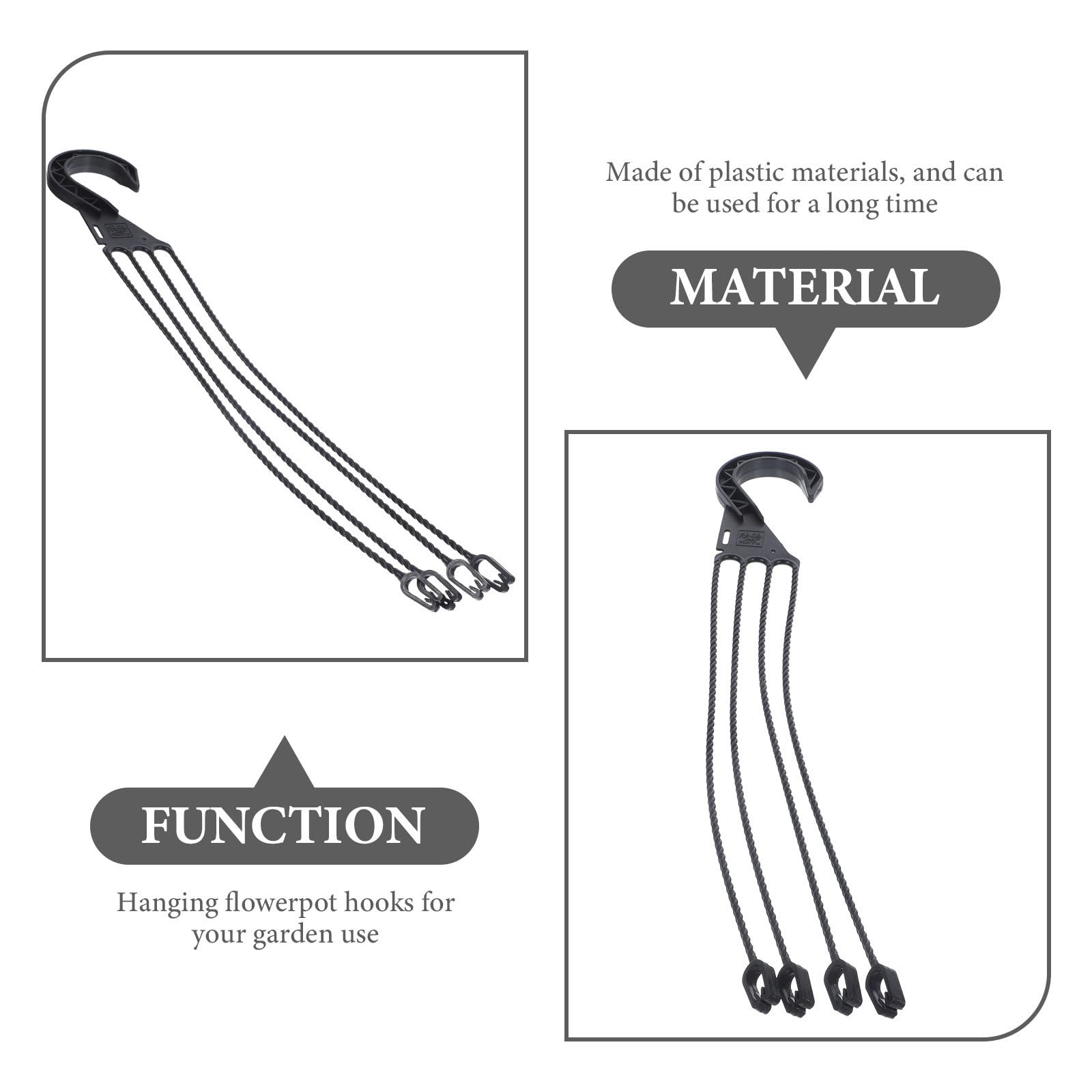 Happyyami Lot de 5 crochets à suspendre pour pot de fleurs en plastique pour balcon, terrasse, intérieur et extérieur, installation facile, design durable