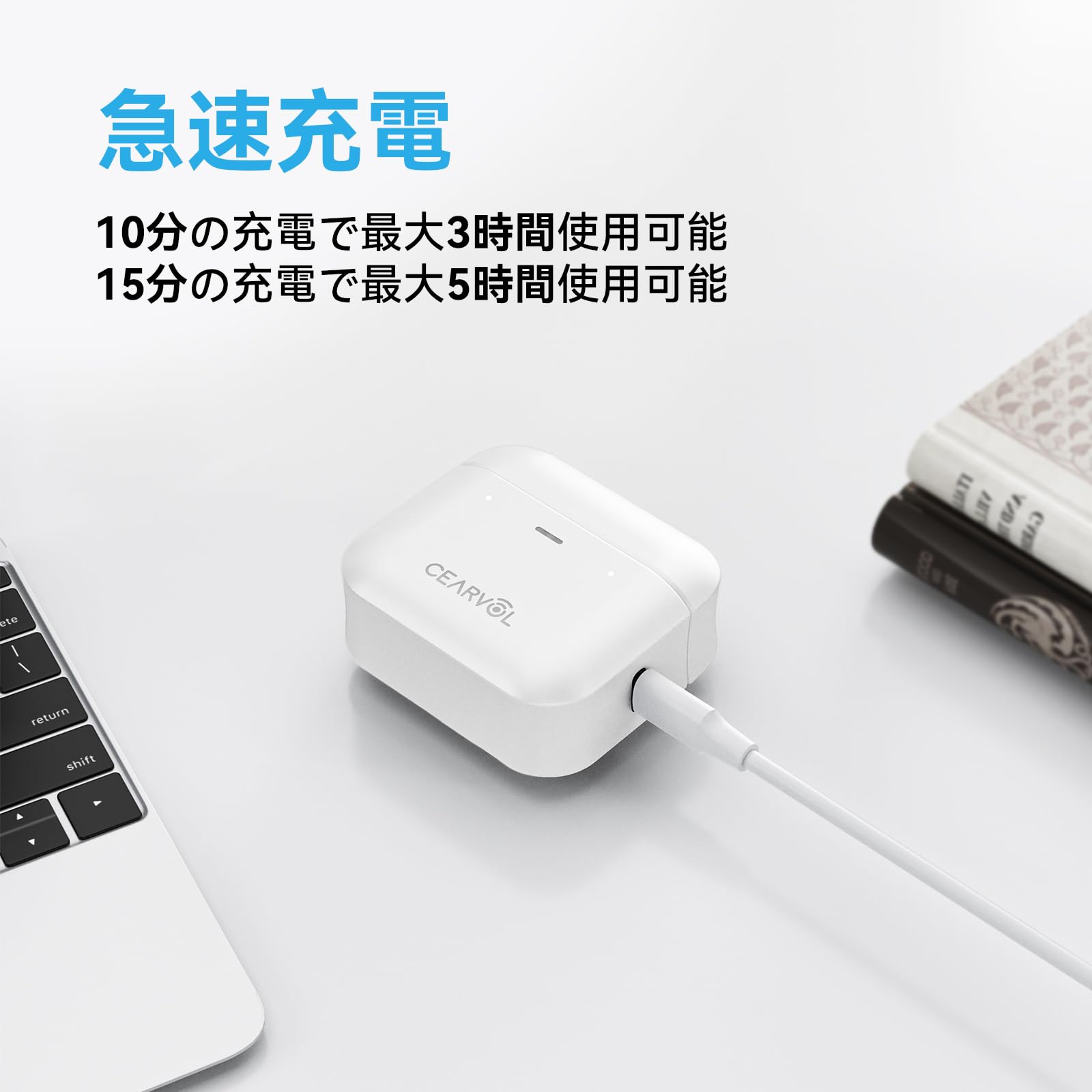 Amazon.co.jp: Cearvol 集音器 充電ケース ホワイト （充電ケーブル