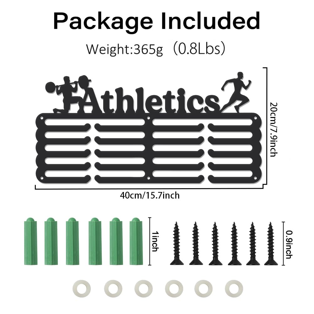 SUPERDANT Porta Medaglie da Parete Sportive per Atletica Espositore per Medaglie 5 File 20 Ganci Sportive Sollevamento Espositore da Parete per Medaglie Da di Premi Regali per Atleti