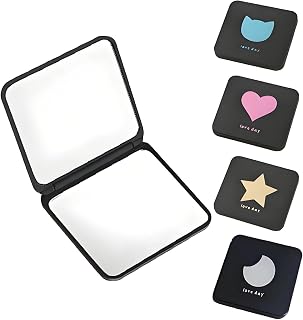 4 pieces pocket mirrors foldable, double-sided hand mirror small | 6.5 * 7cm Portable Travel Mirror, Folding Mirror Makeup Mirror, Makeup Mirror for Travel, Camping, Party