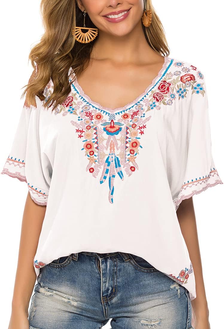 AK Mujer Verano Bordado Boho Mexican Bohemian Blusa Ecuador Ubuy