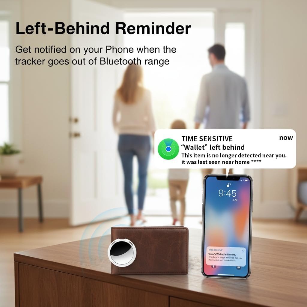 4 Pack Tracker Tag[Apple MFi Certified]Air Smart Tag Bluetooth Item Finders Work with Apple Find My(iOS Only)Real Time Worldwide Tracking Waterproof for Keys Luggage Wallet Pets Travel No Subscription — view 4