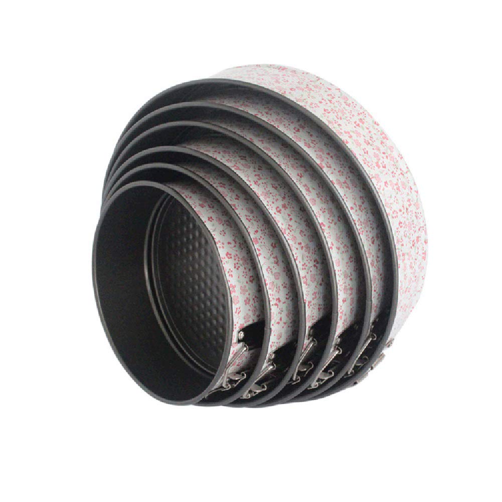 Springform Pfannensatz, Kuchenform-Set, 6 STÜCKE Nonstick Auslaufsicher Runde Kuchenform Set,Auslaufsicher, Antihaft,Rosa