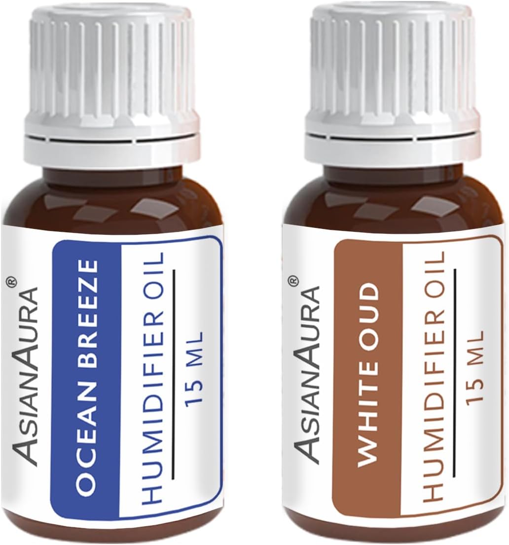 Asian Aura | Premium Aroma/Humidifier Diffuser Oil for Aromatherapy and Fragrance |15ml Bottle (Ocean Breeze & White OUD) (Pack of 2)
