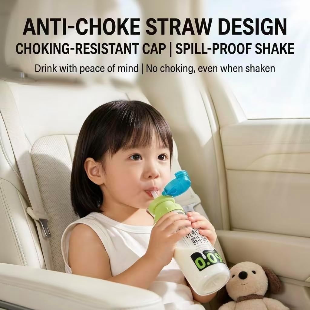 6-Pack 2-in-1 Water Bottle Caps with Reusable Straws, Fits 28mm Water & Soda Bottles and 38mm Wide-Mouth Sports Drink & Juice Bottles, Spill-Resistant Flip Lids image 4