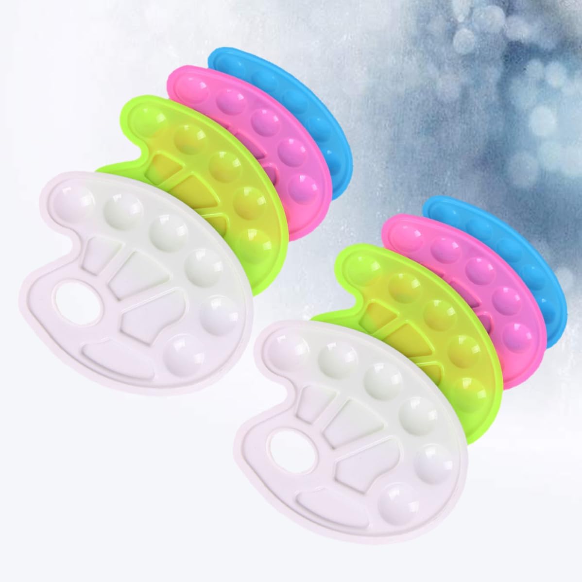 8pcs Plastic Painting Palette for Feet Shaped Mixing Tray