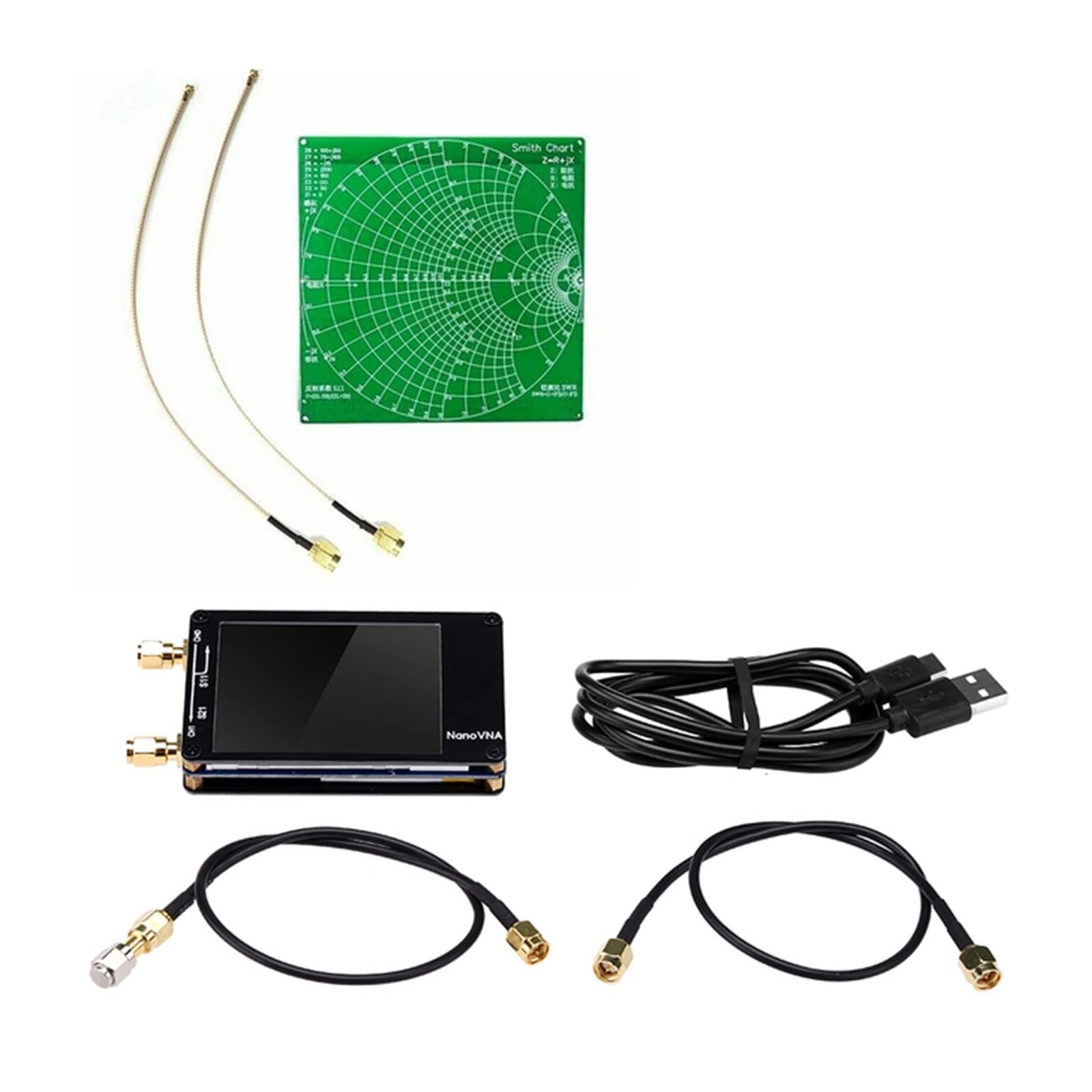 Analizator sieci wektorowej VNA cyfrowy ekran dotykowy krótkofalówka MF HF VHF UHF analizator antenowy fala stojąca z baterią,Potężne Funkcje(H4 with RF Demo Kit)