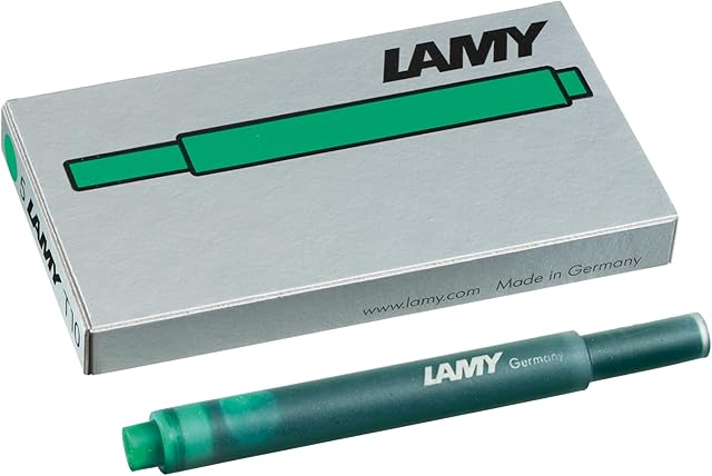 LAMY T10 atrament 825  wkład atramentowy z dużym zapasem atramentu w kolorze zielonym, do wszystkich modeli piór wiecznych Lamy  5 sztuk / 1,25 ml