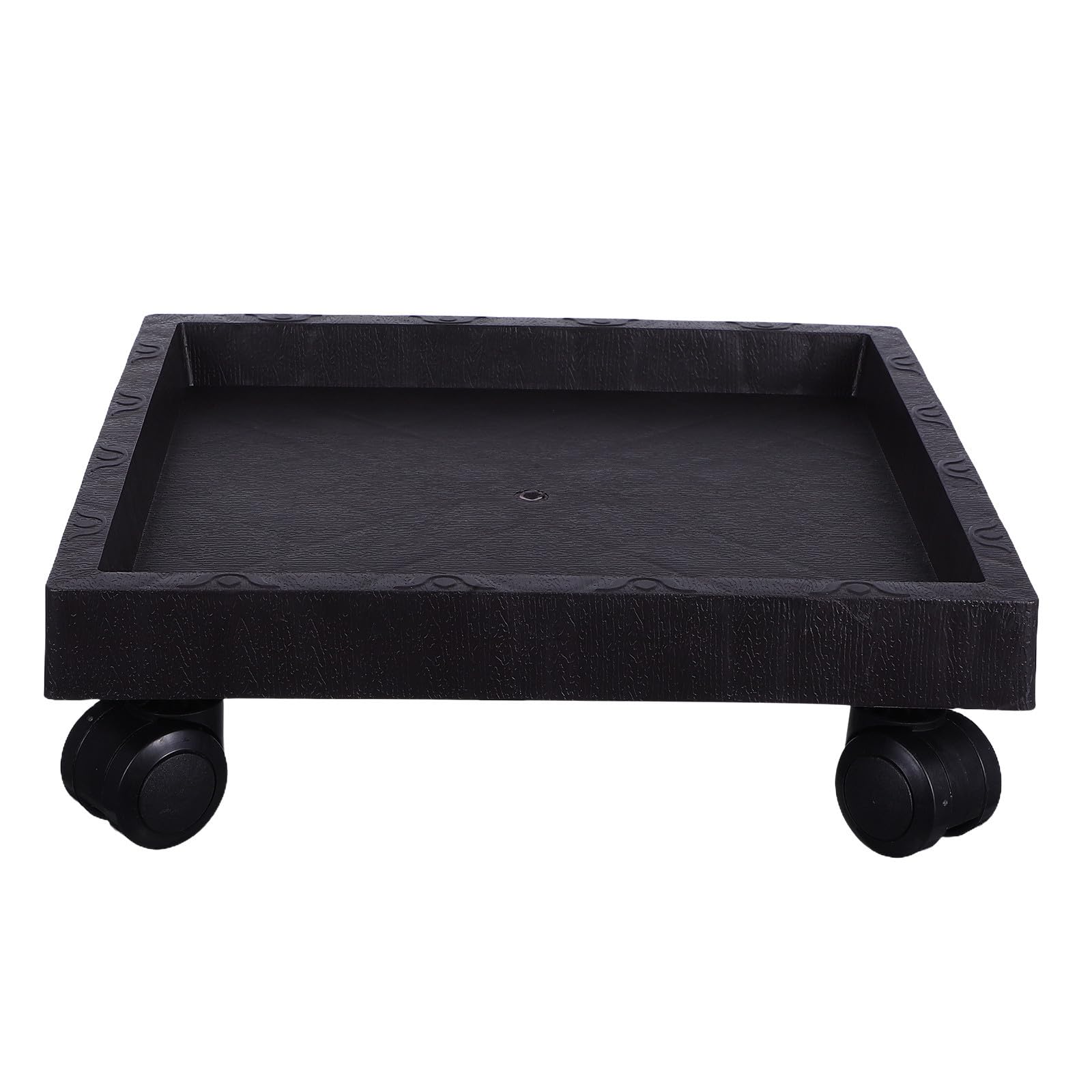 Support carré pour pot de jardinière plastique avec roulettes robustes 290mm