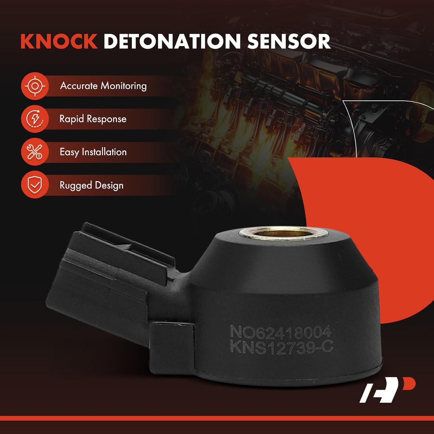 A-Premium Ignition Knock Detonation Sensor Compatible with Acura RDX 2019 & Honda Accord 2018-2019, 2.0L, Replace# 30530R1AA01, 305305YSJ01