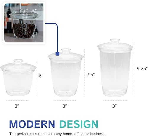 Miniatura 3 de Huang Acrylic Tarro de boticario redondo transparente hermético, almacenamiento decorativo para dulces, galletas, frutos secos, alimentos, perfecto