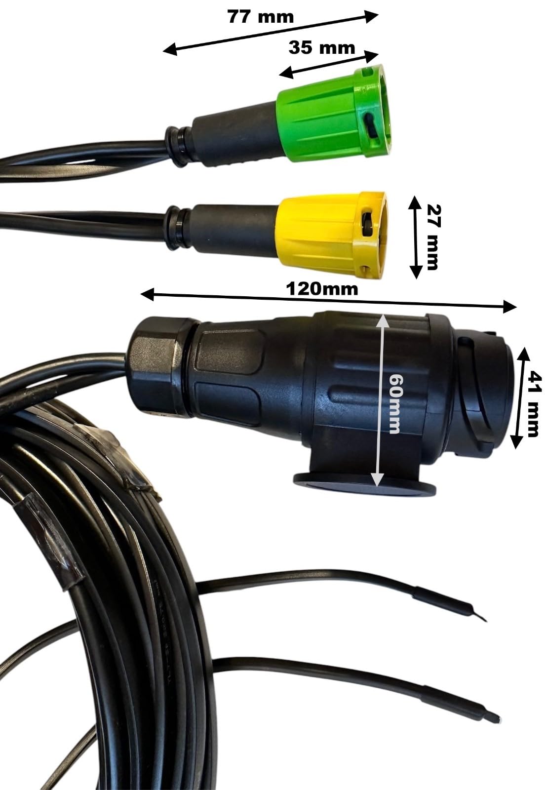 Juego de cables para remolque de 13 pines para faros traseros con salida de coche (cable de 5 m con salida de 3,1 m)