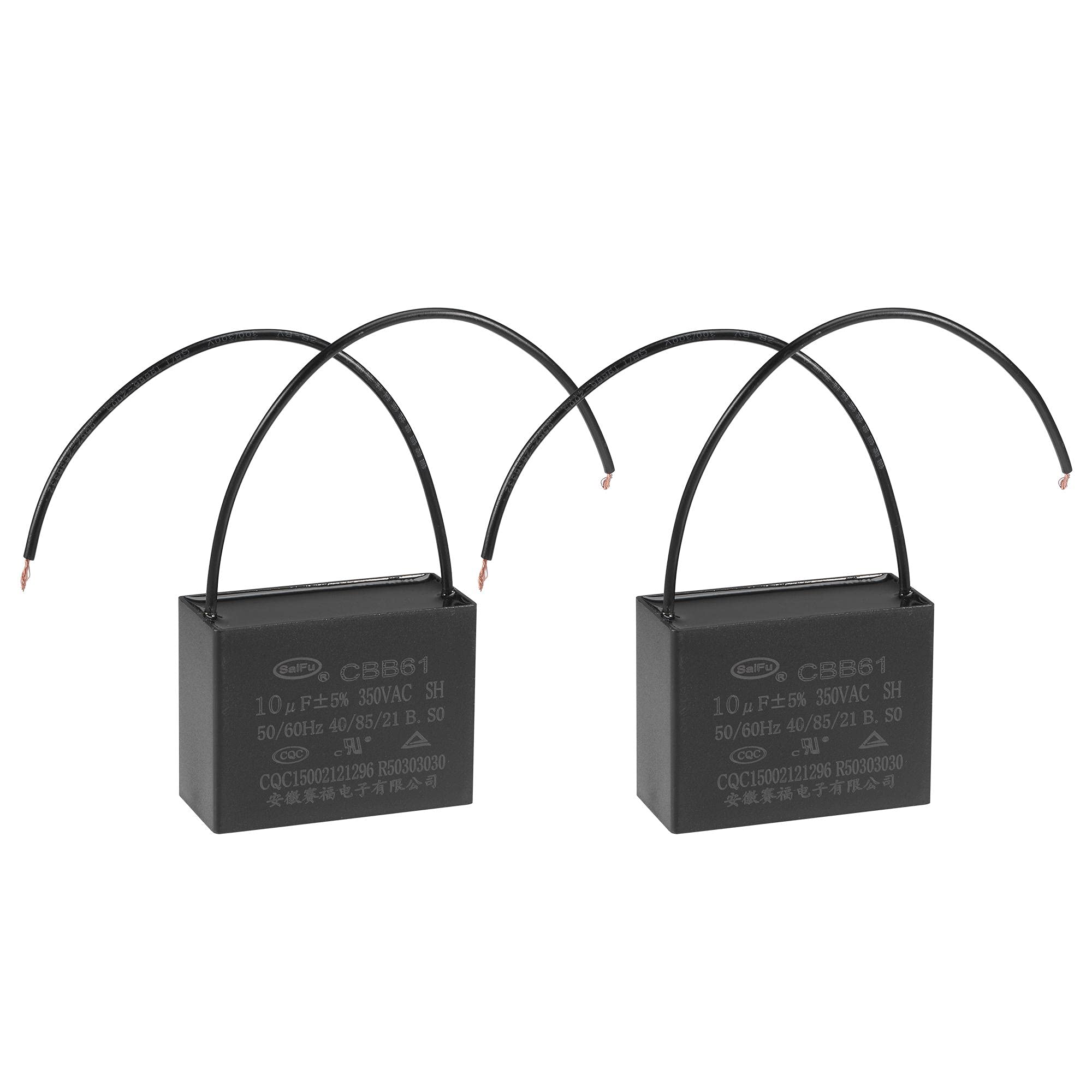 Buy uxcell Ceiling Fan Capacitor CBB61 10uF 350V AC 2 Wires Metallized