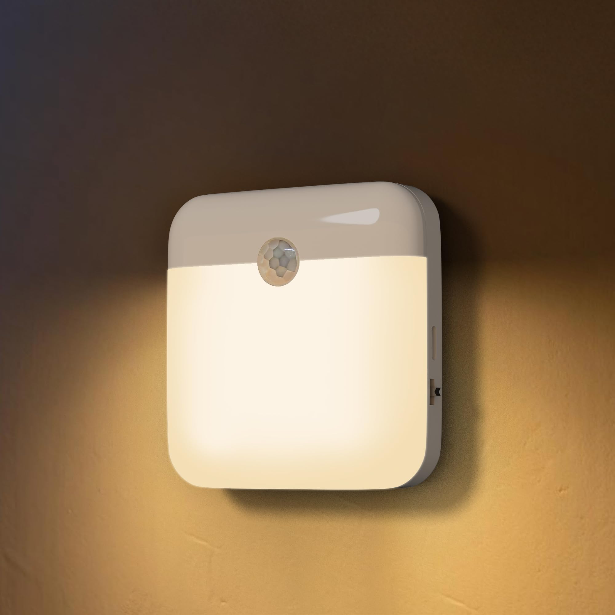 ECOBAY LED Sensor Night Light 2-Pack with Dusk Sensor and Motion Sensor, Rechargeable, Battery-Powered, Warm White, for Bedroom, Stairway, Closet