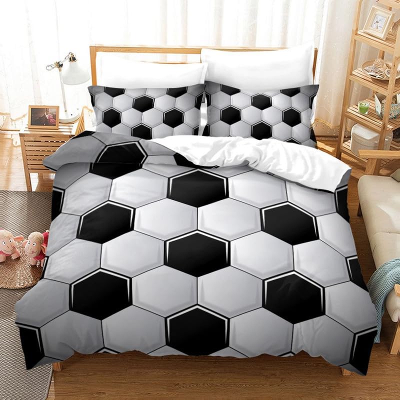 Funda nórdica de fútbol para cama 90 de microfibra infantil 155x220 cm