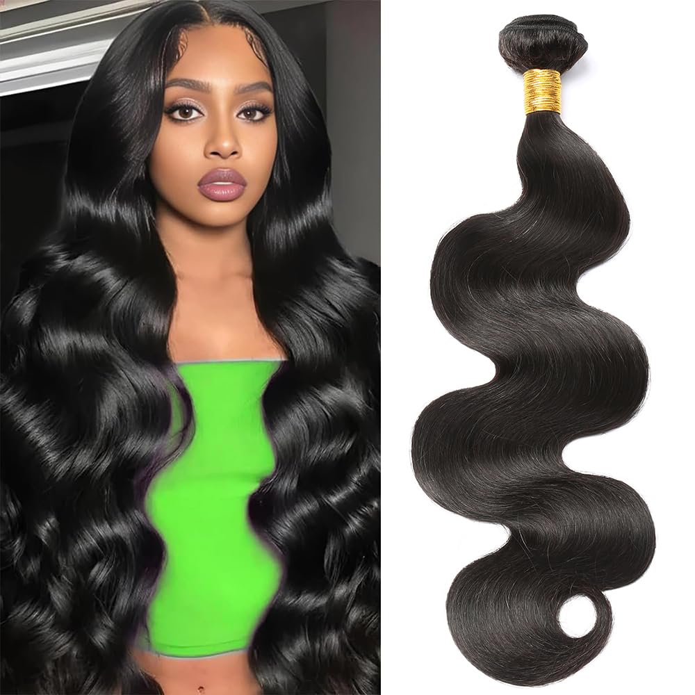 Body Wave Bundles Human Hair Extensions 26 Inch 100% Unprocessed Brazilian Human Hair Bundle Natural Black Hair Extensions