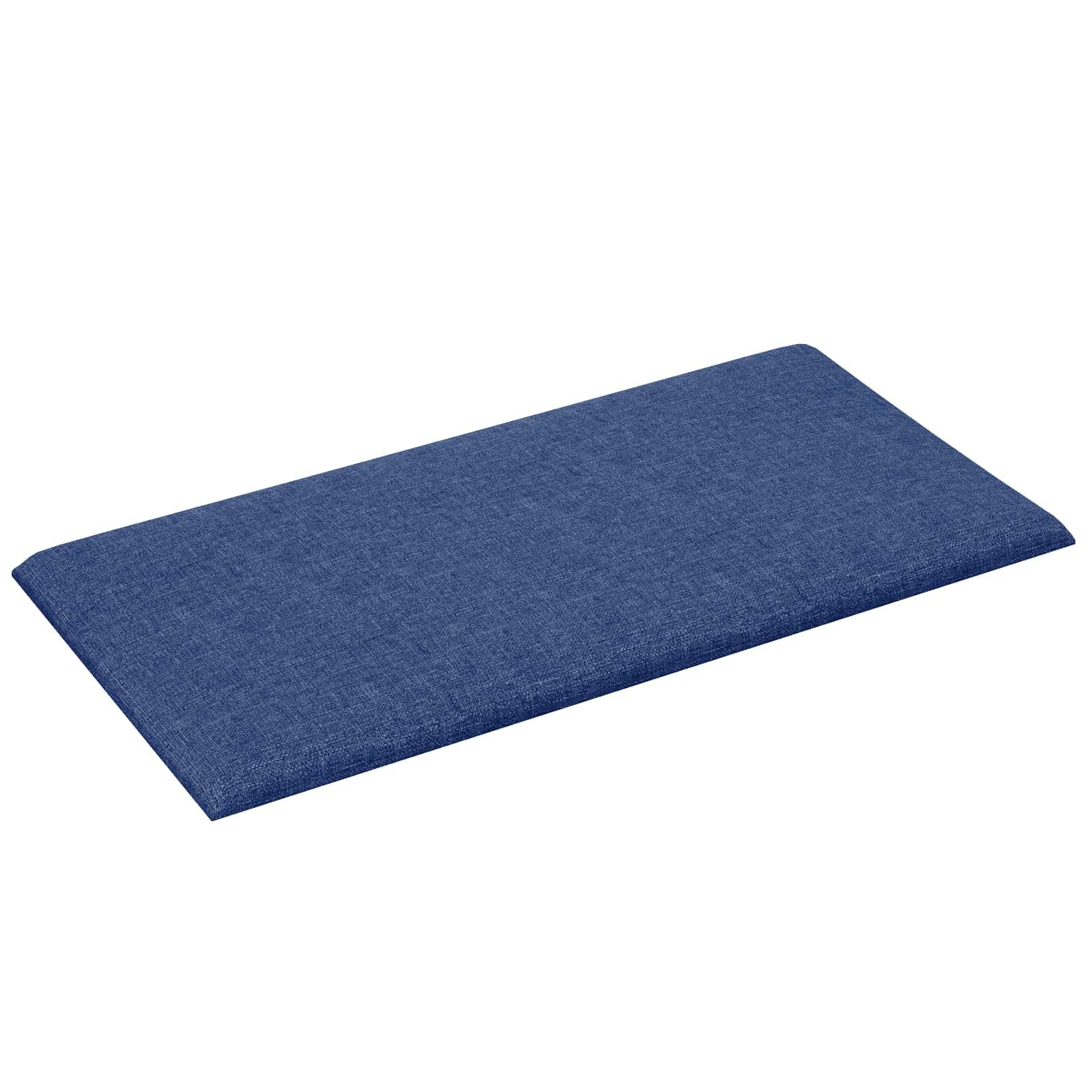 Cabeceros de pared, 12 unidades, tela azul, 60 x 30 cm, diseño moderno para dormitorio, decoración de pared, diseño rectangular, para salón, dormitorio, pasillo con marco de madera, fácil