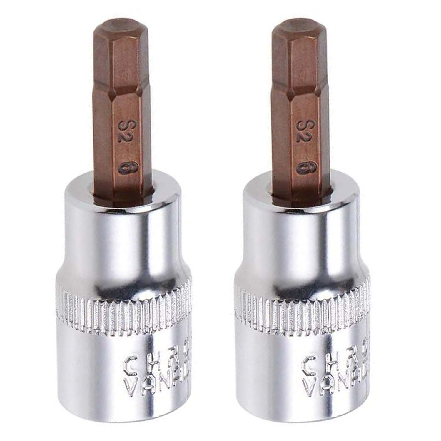 2PCS Juttzzei Hex Bit Socket, 3/8" Drive x H6 (6mm) Allen Key Socket, Premium S2 Alloy Steel 6mm Hex Bit with 1.89" Length for Torque Wrench, Ratchet Wrench, Impact Power Drills
