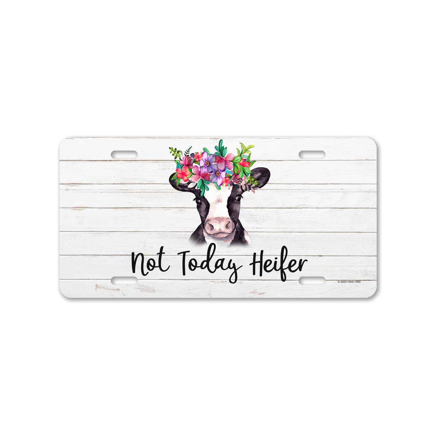 Honey Dew Gifts, Not Today Heifer, 12 inch by 6 inch, Made in USA, Decorative Funny License Plate, Vanity Plates For Cars, Western Home Decor, Cowgirl Car Accessories, Cow Decorations