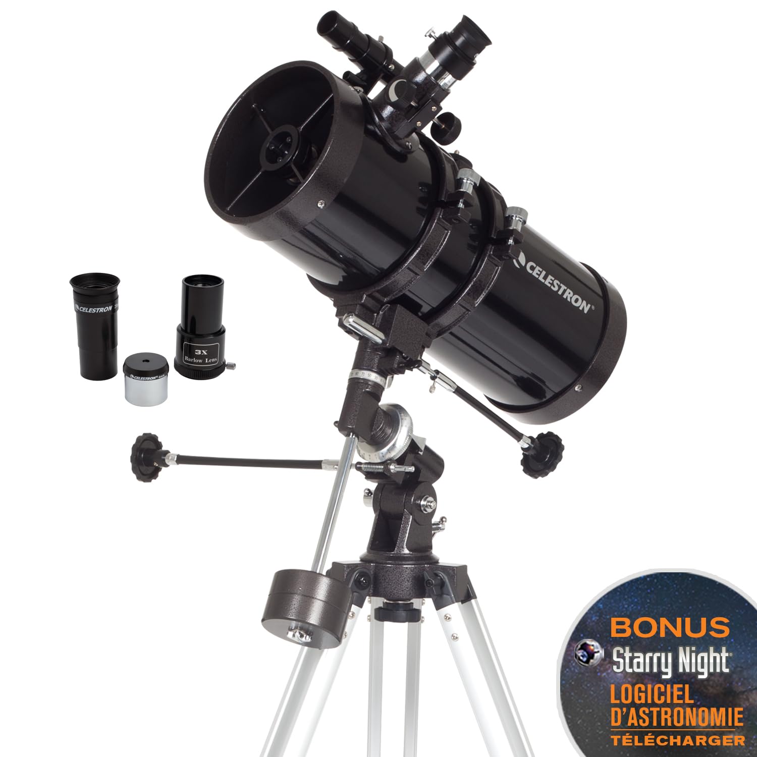 Celestron 21049 PowerSeeker 127EQ Reflector Telescope, Black
