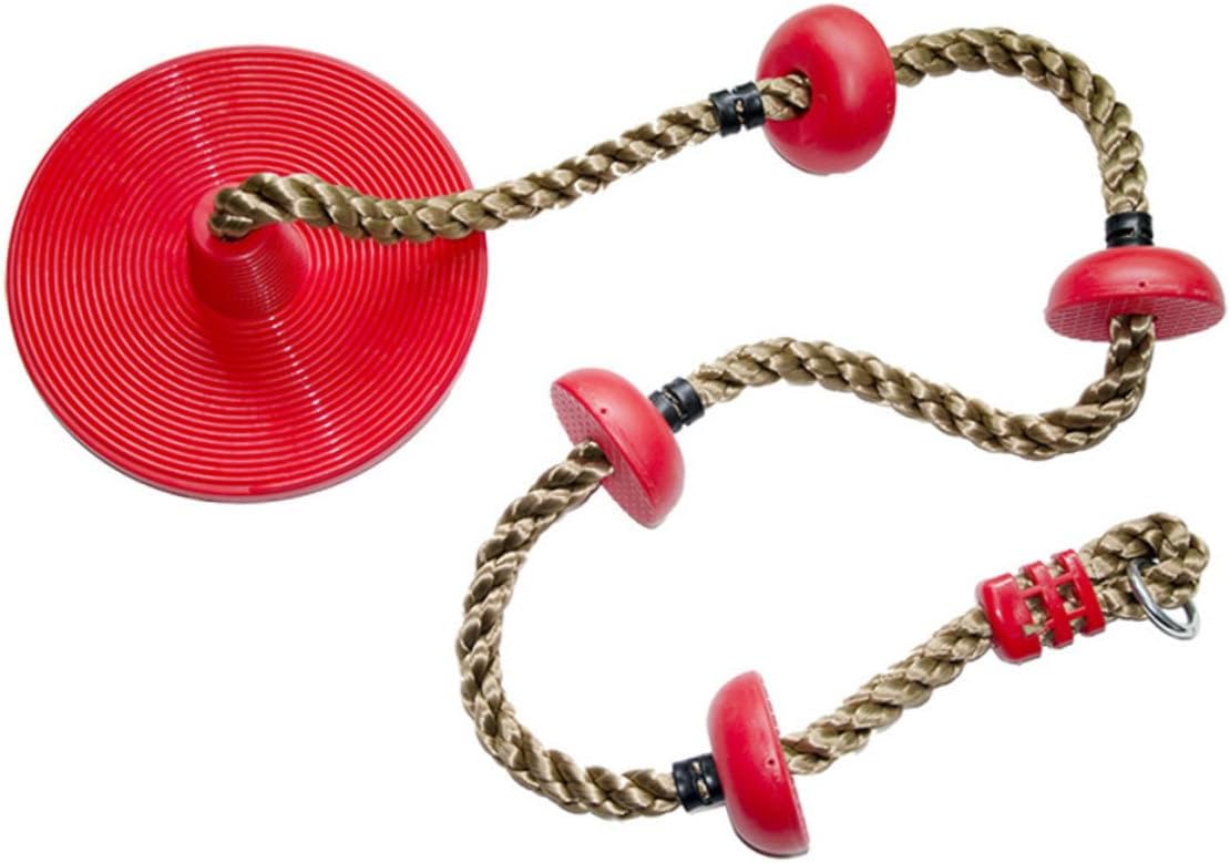BESPORTBLE Swing Large Round Disk Swing for Indoor Cord Design Fun Recreation for Boys Red