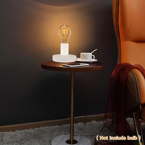 Miniatura 9 de Helunsi Base de lámpara de mesa industrial - Soporte de bombilla Edison E26E27, bombilla expuesta, metal simple, enchufe de interruptor de cable de