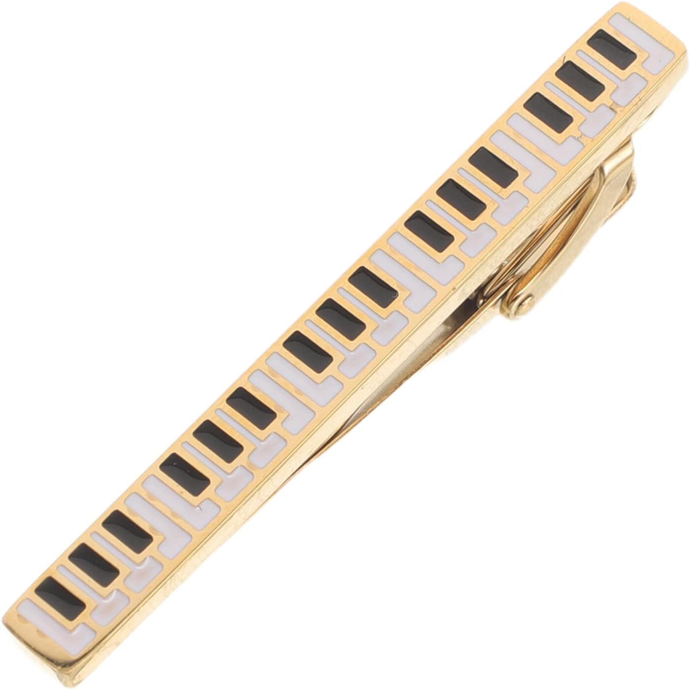 Titanium Steel Music Lover Tie Clip with Piano Note Motifs for Men Stainless Business Wedding Party Accessory Elegant Formal Jewelry